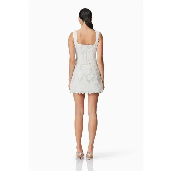 ELLIATT Eliza Mini Dress in White Bachelorette Bridal Shower size S   NWOT - Picture 4 of 6